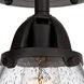 Nouveau 2 Large Cone 1 Light 8 inch Matte Black Semi-Flush Mount Ceiling Light in Seedy Glass