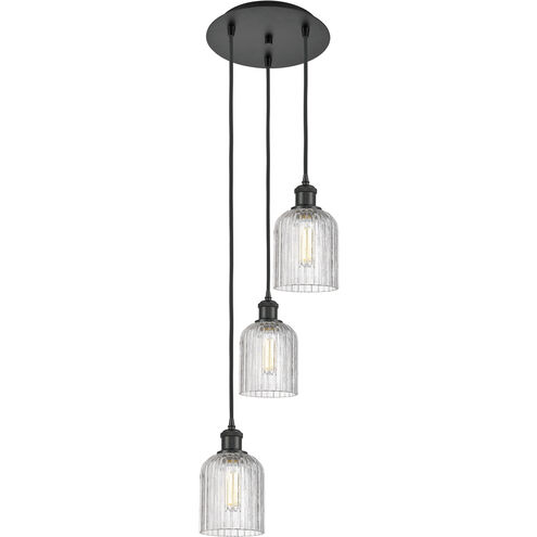 Bridal Veil 3 Light 11.5 inch Matte Black Multi Pendant Ceiling Light in Clear