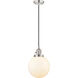 Franklin Restoration Beacon LED 8 inch Polished Nickel Mini Pendant Ceiling Light in Matte White