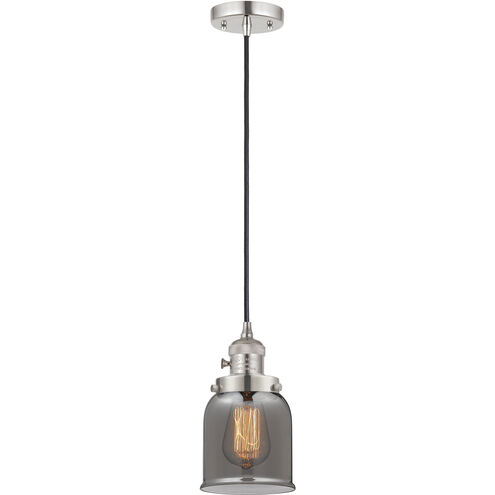 Franklin Restoration Bell 1 Light 5 inch Polished Nickel Mini Pendant Ceiling Light in Incandescent, Plated Smoke