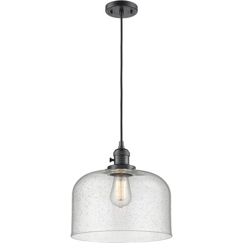 Franklin Restoration Bell 1 Light 12 inch Oil Rubbed Bronze Mini Pendant Ceiling Light in Incandescent, Seedy