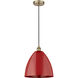 Edison Plymouth Dome 1 Light 12 inch Antique Brass Mini Pendant Ceiling Light