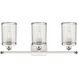 Nestbrook 3 Light 26 inch White and Polished Chrome Bath Vanity Light Wall Light