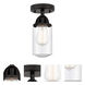 Nouveau 2 Dover LED 4.5 inch Matte Black Semi-Flush Mount Ceiling Light in Seedy Glass