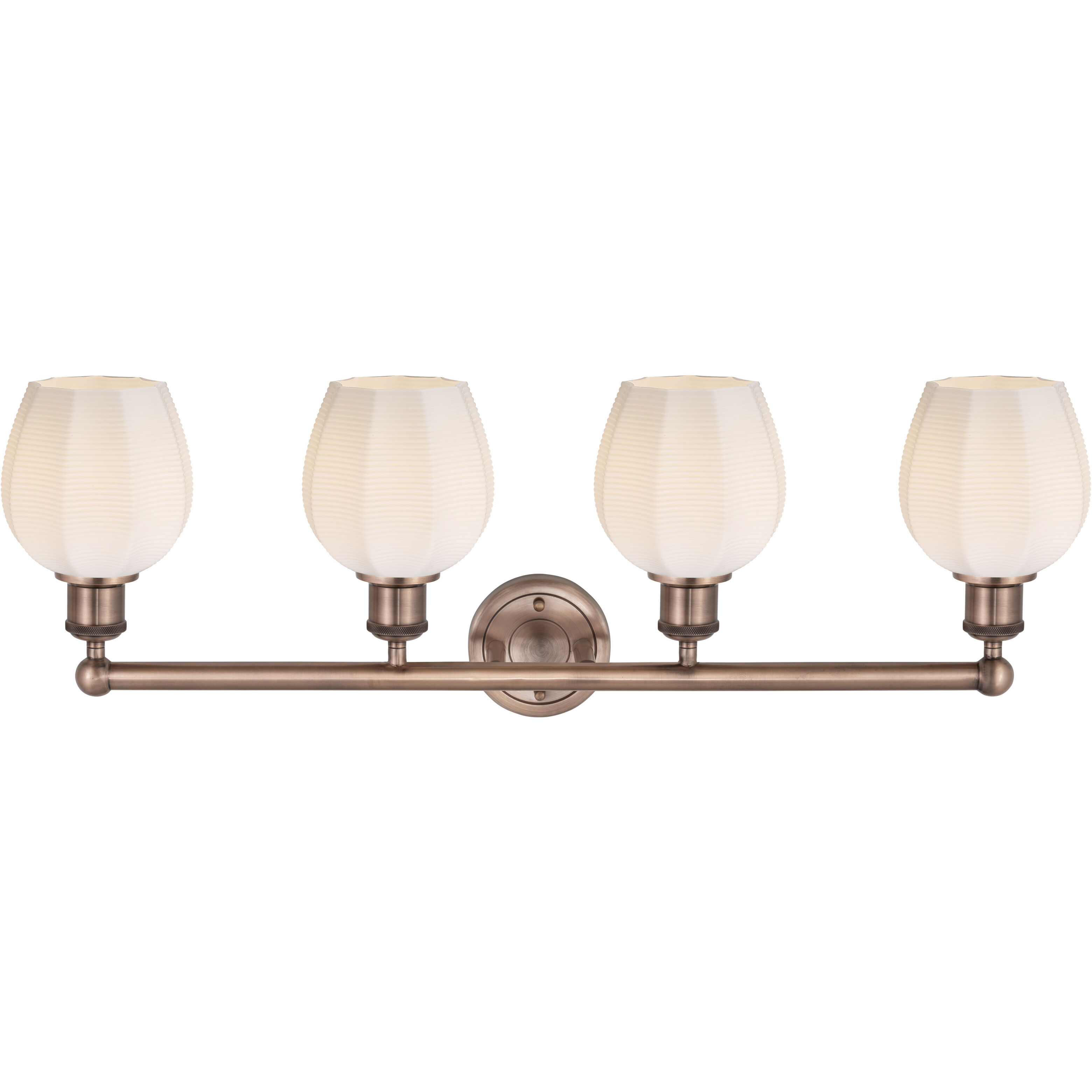 Norfolk 4 Light 32.75 inch Antique Copper Bath Vanity Light Wall Light in Matte White