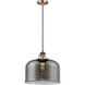 Franklin Restoration Bell LED 12 inch Antique Copper Mini Pendant Ceiling Light in Plated Smoke
