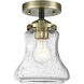 Nouveau Bellmont 1 Light 6 inch Black Polished Nickel Semi-Flush Mount Ceiling Light in Seedy Glass, Nouveau