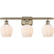 Ballston Norfolk 3 Light 26 inch Antique Brass Bath Vanity Light Wall Light in Matte White Glass