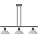 Ballston Orwell LED 36 inch Matte Black Island Light Ceiling Light in Clear Glass, Ballston