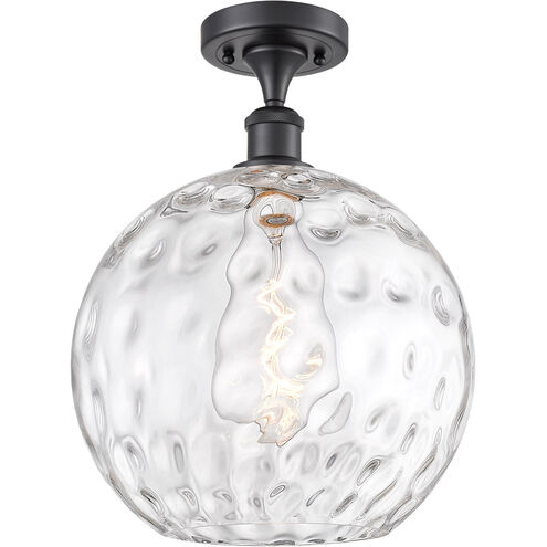 Ballston Athens Water Glass 1 Light 12 inch Matte Black Semi-Flush Mount Ceiling Light