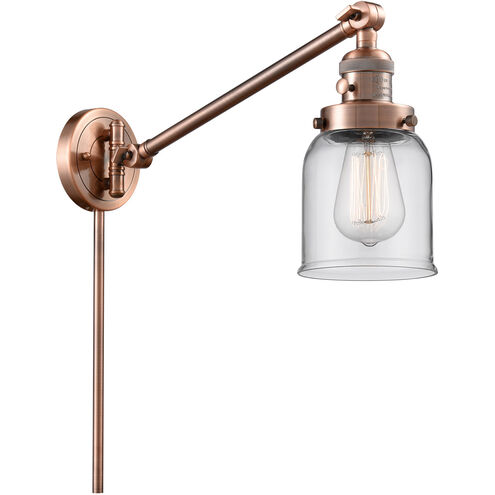 Small Bell 21 inch 3.50 watt Antique Copper Swing Arm Wall Light, Franklin Restoration