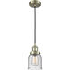 Franklin Restoration Bell 1 Light 5 inch Antique Brass Mini Pendant Ceiling Light in Incandescent, Seedy, Franklin Restoration