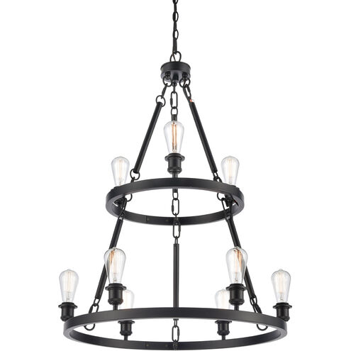 Ballston Saloon LED 30 inch Matte Black Chandelier Ceiling Light, Ballston