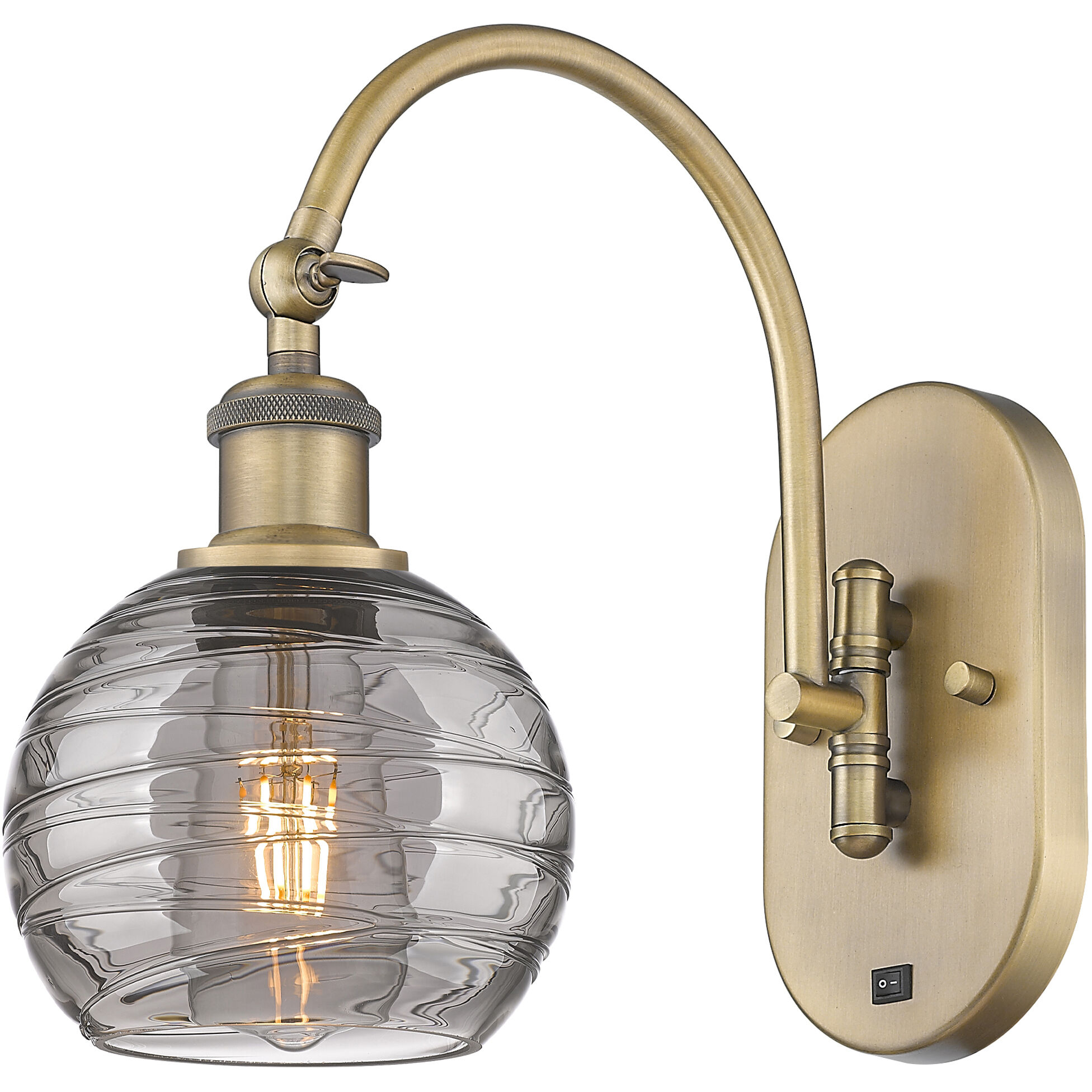Ballston Athens Deco Swirl 1 Light 5.88 inch Brushed Brass Sconce Wall Light