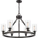 Ballston Saloon 6 Light 30 inch Matte Black Chandelier Ceiling Light in Incandescent, Clear Glass, Ballston