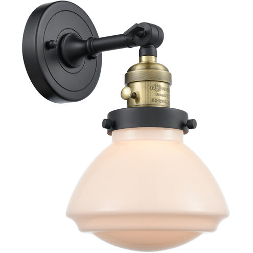 Franklin Restoration Olean LED 7 inch Black Antique Brass Sconce Wall Light, Franklin Restoration