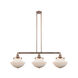 Franklin Restoration Large Oxford 3 Light 42 inch Antique Copper Island Light Ceiling Light in Matte White Glass, Franklin Restoration