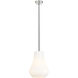 Fairfield 1 Light 12 inch Brushed Satin Nickel Mini Pendant Ceiling Light in Matte White Glass