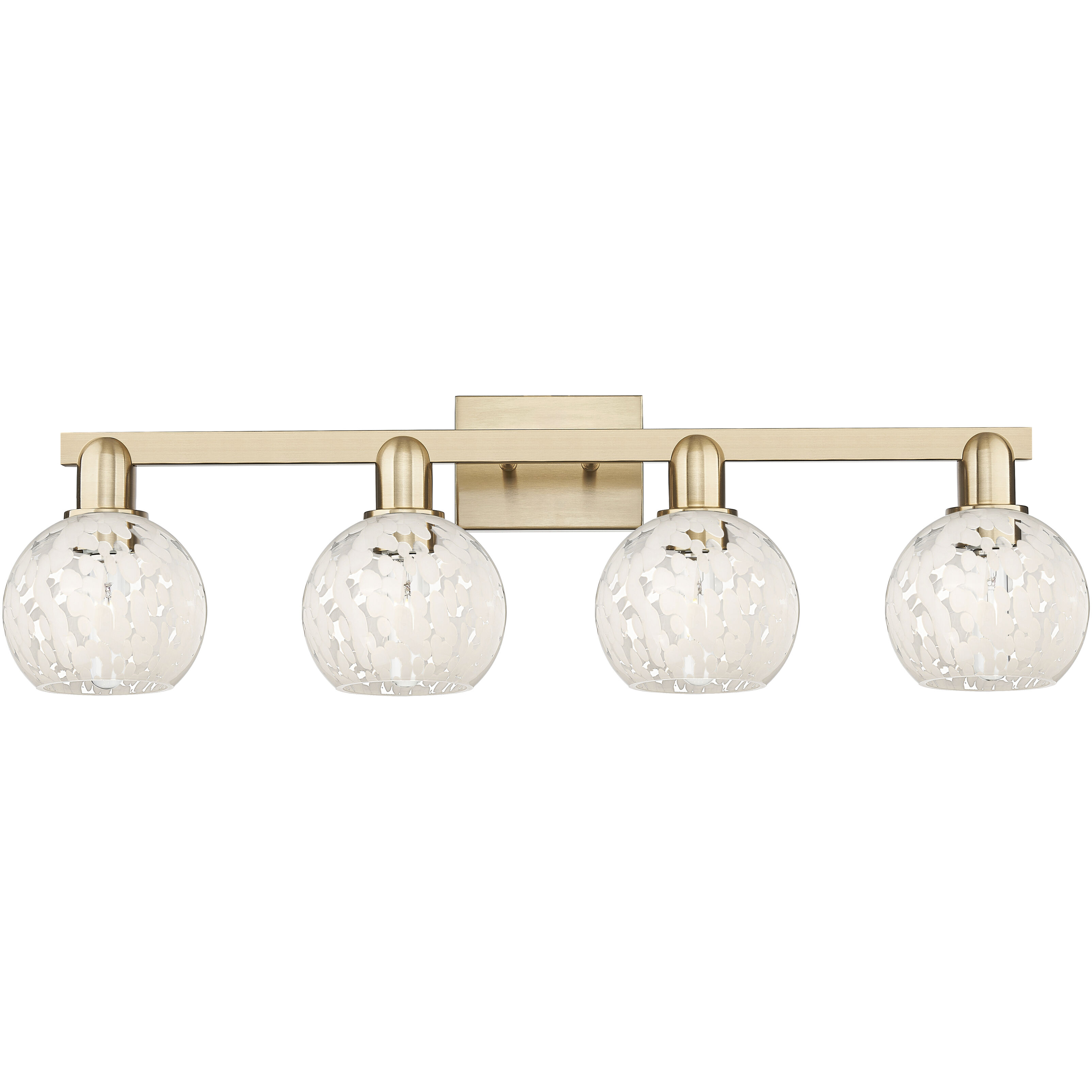 Arcadia White Mouchette 4 Light 33 inch Champagne Bronze Bath Vanity Light Wall Light