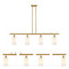 Ballston Clymer LED 48 inch Satin Gold Island Light Ceiling Light in Matte White Glass, Ballston