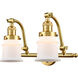 Franklin Restoration Small Canton LED 18 inch Satin Gold Bath Vanity Light Wall Light in Matte White Glass, Franklin Restoration