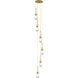 Milan 6 Light 15 inch Brushed Brass Multi Pendant Ceiling Light in Clear Glass