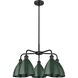 Ballston Dome 5 Light 25.5 inch Matte Black Chandelier Ceiling Light in Green