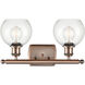 Ballston Athens 2 Light 16 inch Antique Copper Bath Vanity Light Wall Light in Clear Glass