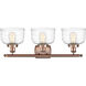 Ballston Bell LED 26 inch Antique Copper Bath Vanity Light Wall Light in Clear Deco Swirl Glass