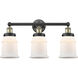 Canton 3 Light 24 inch Black Antique Brass Bath Vanity Light Wall Light in Matte White