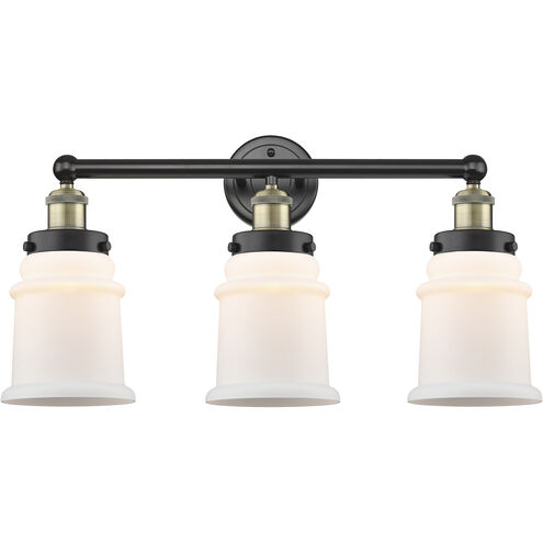 Canton 3 Light 24 inch Black Antique Brass Bath Vanity Light Wall Light in Matte White