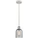 Ballston Caledonia LED 5 inch White and Polished Chrome Mini Pendant Ceiling Light in Charcoal Glass, Ballston