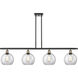Ballston Athens LED 48 inch Black Antique Brass Island Light Ceiling Light in Clear Glass, Ballston