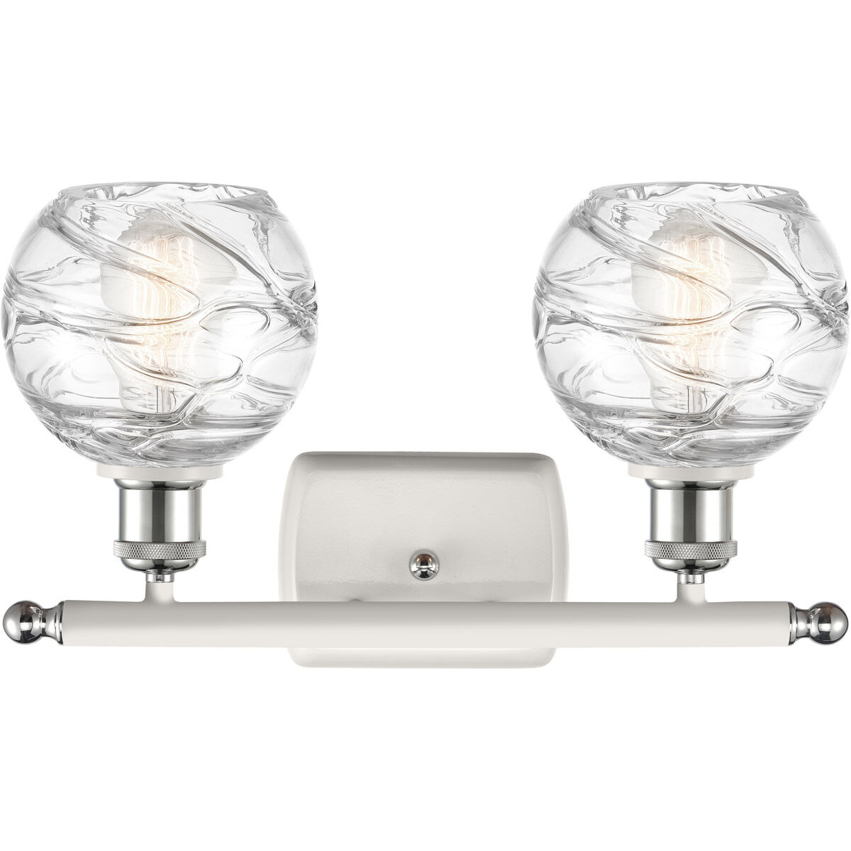 Ballston Small Deco Swirl LED 16 inch White and Polished Chrome Bath Vanity Light Wall Light, Ballston