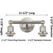 Edison Arietta 2 Light 17 inch Satin Gold Bath Vanity Light Wall Light
