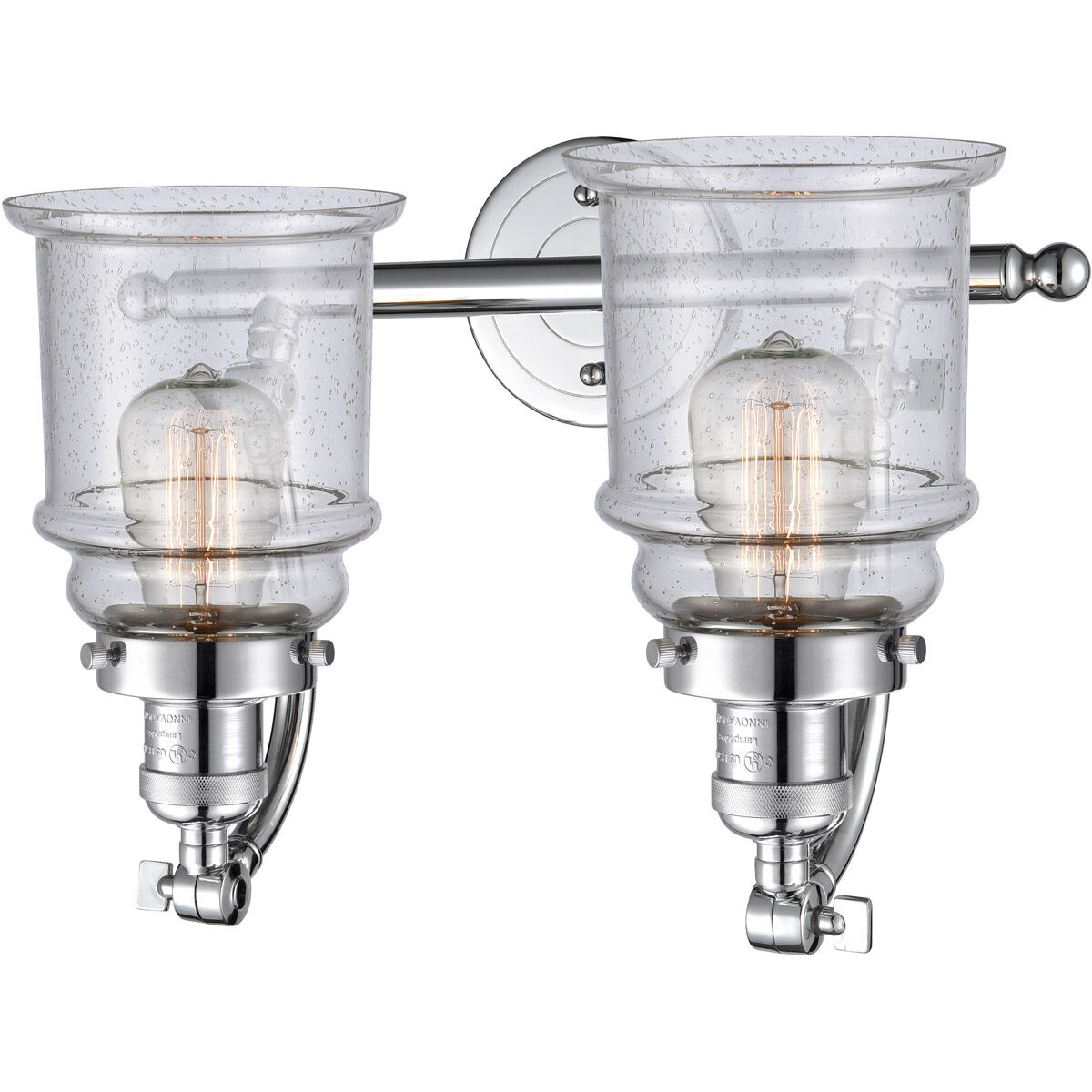 Franklin Restoration Canton LED 18 inch Polished Chrome Bath Vanity Light Wall Light in Seedy Glass, Franklin Restoration