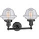 Franklin Restoration Small Oxford 2 Light 17 inch Oil Rubbed Bronze Bath Vanity Light Wall Light in Seedy Glass, Franklin Restoration
