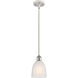 Ballston Brookfield 1 Light 6 inch White and Polished Chrome Pendant Ceiling Light in White Glass, Ballston