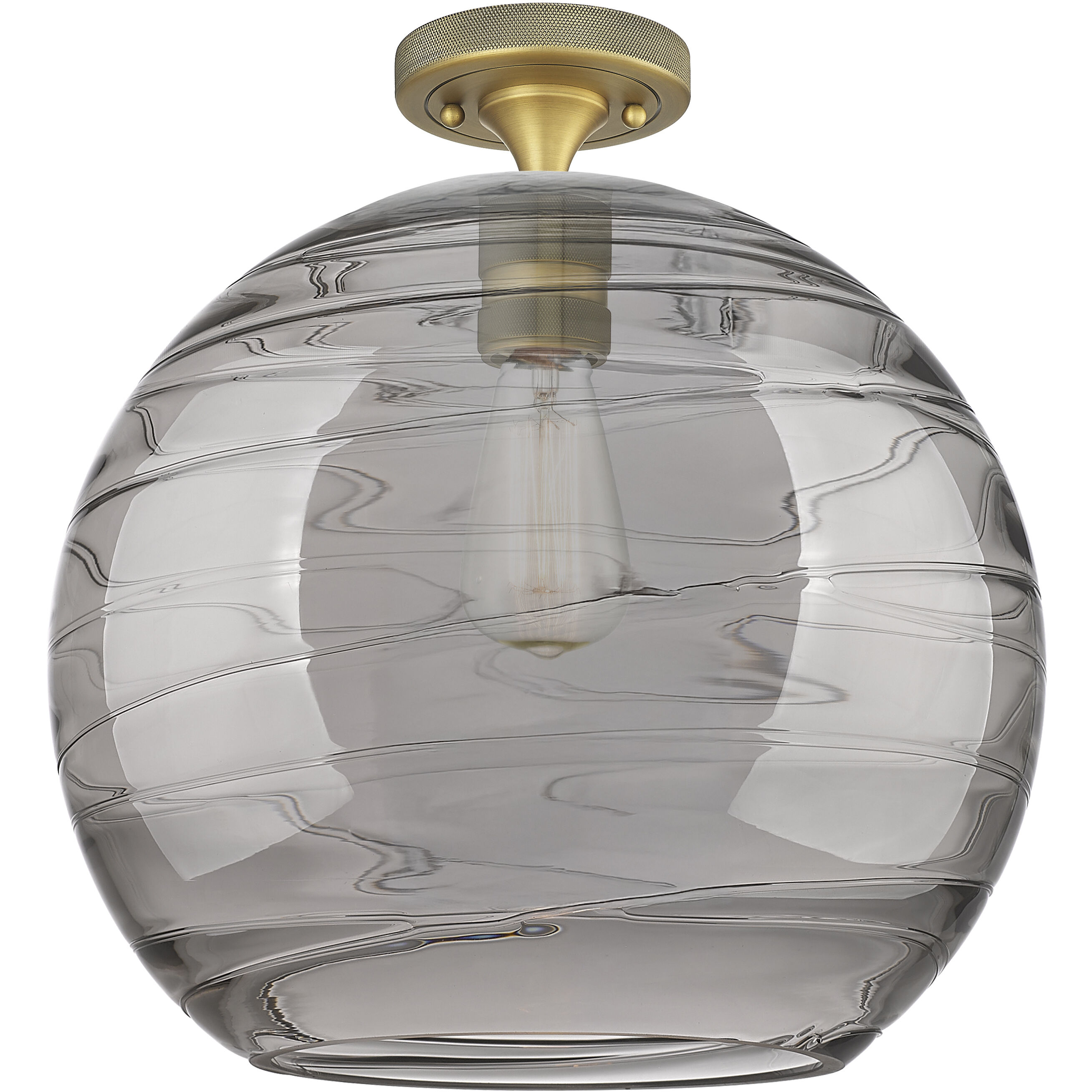 Crown Point 1 Light 12 inch Brushed Brass Flush Mount Ceiling Light