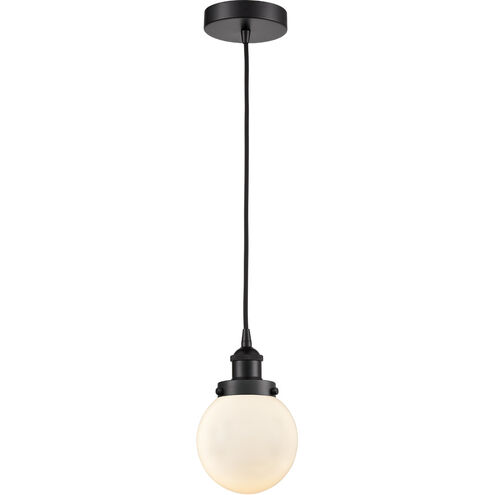 Edison Beacon LED 6 inch Matte Black Mini Pendant Ceiling Light