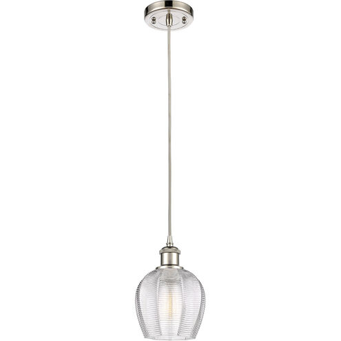 Ballston Norfolk 1 Light 6 inch Polished Nickel Mini Pendant Ceiling Light in Clear Glass