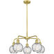 Athens Water Glass 5 Light 23.88 inch Satin Gold Chandelier Ceiling Light