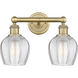 Norfolk 2 Light 14.75 inch Brushed Brass Bath Vanity Light Wall Light in Clear