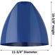 Edison Plymouth Dome 1 Light 12 inch Matte Black Semi-Flush Mount Ceiling Light in Blue