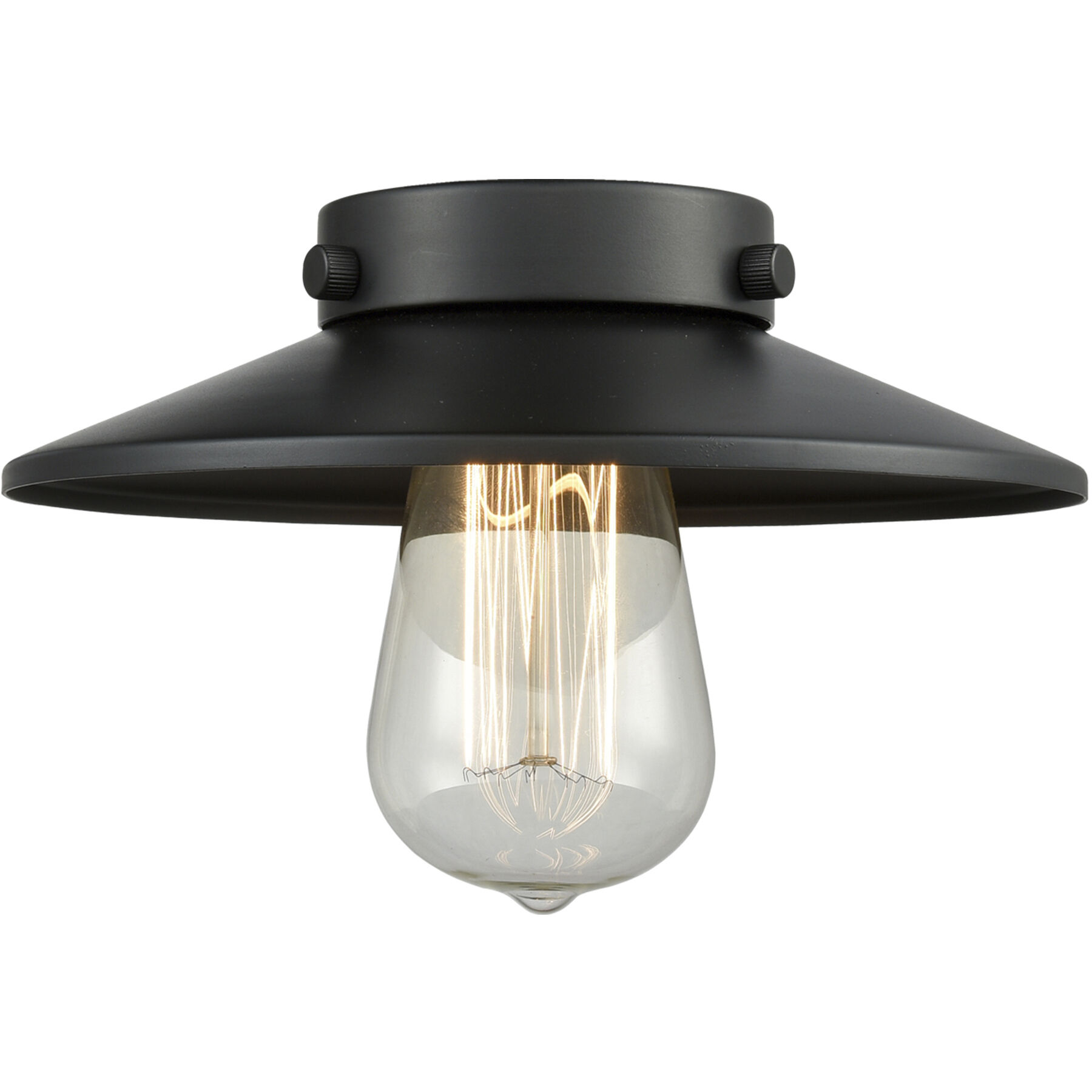 Nouveau 2 Railroad LED 8 inch Antique Copper Mini Pendant Ceiling Light in Matte Black