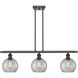 Ballston Athens 3 Light 42 inch Oil Rubbed Bronze Island Light Ceiling Light in Clear Glass, Ballston