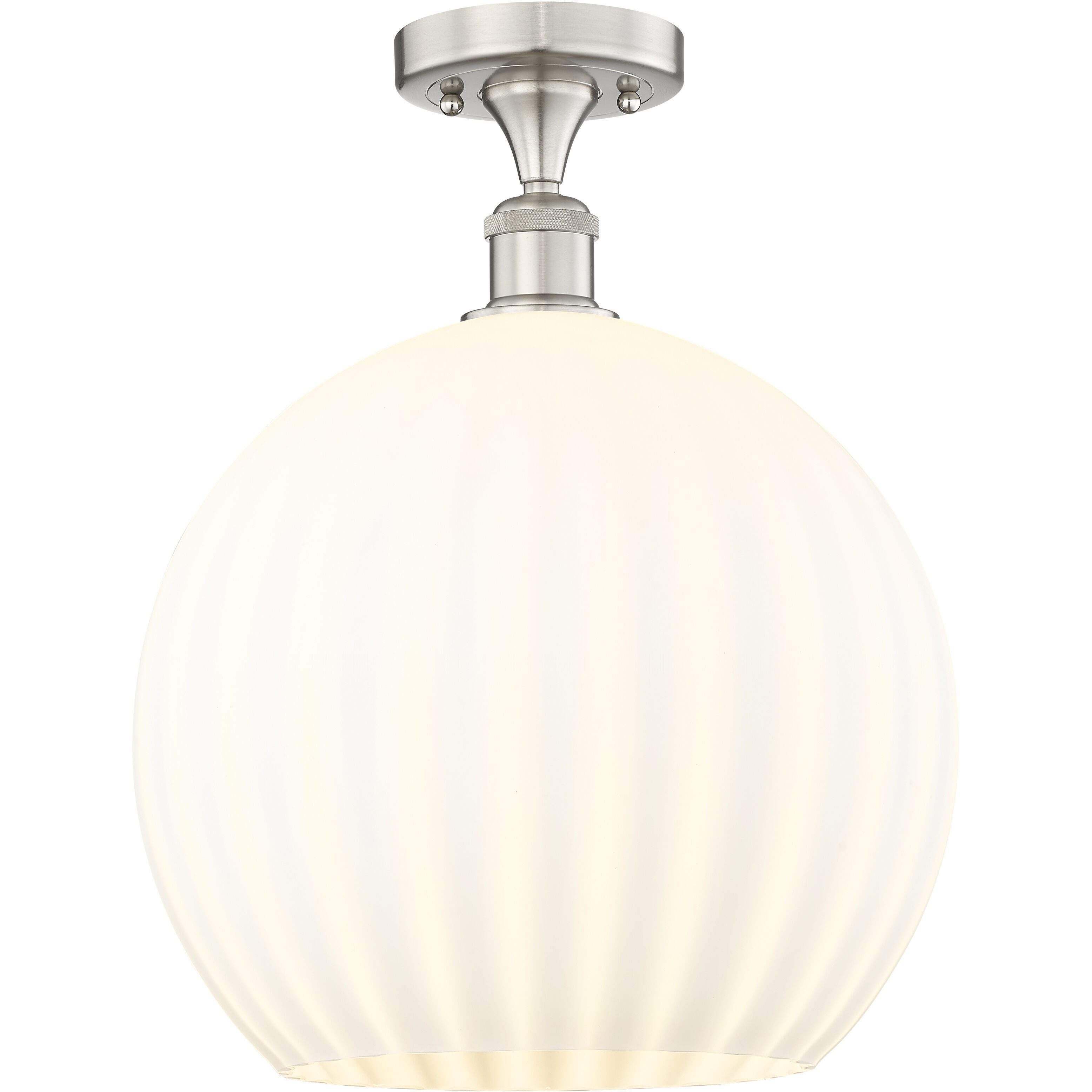 Edison White Venetian 1 Light 13.75 inch Semi-Flush Mount