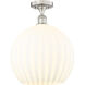 Edison White Venetian 1 Light 13.75 inch Semi-Flush Mount