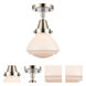 Franklin Restoration Olean 1 Light 6.75 inch Polished Nickel Flush Mount Ceiling Light in Matte White Glass