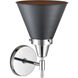 Caden LED 8 inch Polished Chrome Sconce Wall Light in Matte Black